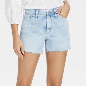 Universal Thread distressed high rise MIDI acid wash denim shorts